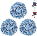 3-pack mopphuvuden för roterande mopprefill, endast för 2-tankssystem, enkel rengöring, mikrofiberersättning