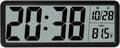 Tyst digital väggklocka med datum/tid/temperatur stor display mångsidig batteri-/USB-driven 8 tums stor LCD-skärm klocka med 12/24H monterad