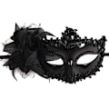Miniatyrbild 8 av 8: Sexig diamant venetiansk mask Venedig fjäder blomma bröllop Carniv Black onesize