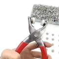Pikkukuva 2 / 5: Sarjat Snap Fasteners Kit Tool Metal Snap Buttons Renkaat Fastilla Silver B