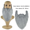 Miniatyrbilde 1 av 5: DIY Fancy Dress Skjegg Lange Fluff Beards Cosplay Kostyme rekvisitter Gray one  size