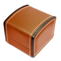 Miniatyrbilde 5 av 8: Bærbar klokkeboks PU-skinnurkasse Organizer Oppbevaringsholder Brown one size