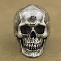 Miniatyrbillede 1 af 8: Klassisk Punk Hip Hop Skelet Mænd Ring Vintage Skull Røde Øjne F A1