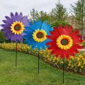 Miniatyrbillede 2 af 7: Solsikkevindmøller Vindspindere til hjemmehave DIY Kids Outd Yellow one size