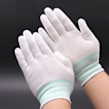 Miniatyrbillede 2 af 6: Anti Static ESD Elektroniske Arbejdshandsker Pu Finger PC Antiskrid White one size