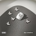 Pikkukuva 1 / 8: 10 kpl DIY Nail Art Decoration 3D hopea perhonen kiiltävä rhinest A 10Pcs