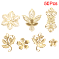 Miniatyrbild 2 av 5: 50 st Vintage metall blad filigran blomma skiva berlocker DIY Craft Gold F