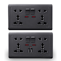 Miniatyrbilde 2 av 8: EU-standard USB-kontakt grå innfelt veggkontakt B