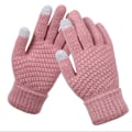 Pikkukuva 1 / 5: Naisten Talvi Kosketushanskat Lämmin Stretch Neulo Rukkaset Full Fing Pink one size