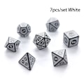 Pikkukuva 1 / 5: Monitahoinen 7-sauvainen veistetty kuviollinen set D4 D6 D8 D10 D% D12 D2 White 7Pcs