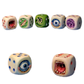 Miniatyrbillede 3 af 8: Monster Dice Sjovt Monster Ansigt Resin Terning Sæt Halloween Tableto A7