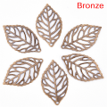 Miniatyrbilde 1 av 5: 100 STK sjarm filigran hule blader anheng DIY smykker Making Bronze 100pcs
