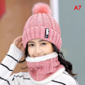Pikkukuva 1 / 8: Talvineulottu huivihattu Set Paksu lämmin Skullies Pipot Hatut F A7 one size