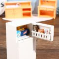 Miniatyrbillede 3 af 5: 16 Stk/Sæt 1:12 Dukkehus Fryser Model Hvid Køleskab Kitc One Size