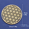 Pikkukuva 1 / 5: 1 kpl Chakra Elämänkukka Luonnonsymboli Puu Pyöreä reuna ympyrä Yellow 15cm