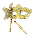 Miniatyrbillede 5 af 8: Halloween-festmaske med holdestang til aftenfest og maskeradebal Red