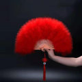 Miniatyrbilde 1 av 5: Feather Folding Fan Sweet Fairy Girl Gothic Court Dance Hand F Red onesize
