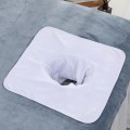 Miniatyrbilde 1 av 8: 35*35cm Beauty SPA Massasjebord Planking Ansiktshåndkle med hull White one size