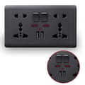 Miniatyrbild 5 av 8: EU-standard USB-uttag Grå Inbyggd Panel Väggströmuttag B