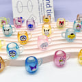Miniatyrbillede 3 af 6: 5 stk. Miniature Lysende Kop Ornamenter e Tegneserie Harpiks Kopper Orn one size
