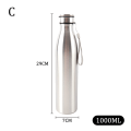 Miniatyrbillede 1 af 8: 650-1000ml bærbar udendørs vandflaske Rustfri enkelt væg Silver 1000ml