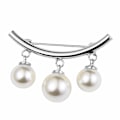 Miniatyrbillede 1 af 5: 2 Stk Fashion Pearl Fixed Strap Charm Sikkerhedsnål Broche Sweater Silver One Size