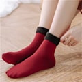 Miniatyrbillede 1 af 7: Winter Warm Thicken Thermal Socks Seamless Sock Plus Velvet Flo Wine red ONESIZE