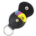 Miniatyrbild 4 av 5: 1 st Guitar Picks Hållare Case Svart konstläder nyckelring Plec Multicolor one size