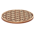 Miniatyrbillede 5 af 5: 1PC Creative Chakra Pattern Coaster Træ Livets blomst Naturlig A 1pc