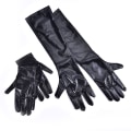 Miniatyrbilde 6 av 8: Stretch PU skinn Skinny Lang hanske Punk Rock Hip Hop Jazz Dis Silver long