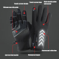 Miniatyrbilde 3 av 5: Vinterhansker touch varme ri kuldehansker glidelås sport gl Black 1