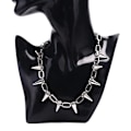 Miniatyrbilde 2 av 5: Ny Spike Rivet Punk Collar Halskjede Goth Rock Biker Link Chain Silver One Size