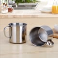 Miniatyrbild 5 av 5: 6st Utomhuscamping Vandring Temugg kopp rostfritt stål kaffe Silver 6pcs