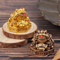 Miniatyrbillede 3 af 8: ren kobber tudse fundet cikade frø tudse statuer dyr Messing han Gold one size