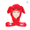 Miniatyrbillede 1 af 5: Kvinders Movable Bunny Ears Hatte Med Lys Piger Vinter Plys black A