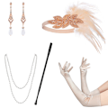 Miniatyrbillede 6 af 8: 1920'erne Flapper Costume Pandebånd Halskæde Handske Armbånd Gatsby M F Onesize
