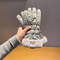 Miniatyrbilde 7 av 8: Vinterhansker for kvinner, tykke og varme, for sykling, fjellklatring og ski Gray