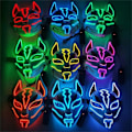 Miniatyrbilde 4 av 5: Anime Decor Fox Mask Neon Led Light Cosplay Mask Halloween Par Red One Size