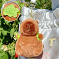 Miniatyrbillede 8 af 8: Kawaii Plys Snotty Capybara Nøglering e Capybara Med Skildpadde Ba A1