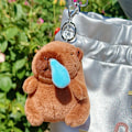 Miniatyrbillede 5 af 8: Kawaii Plys Snotty Capybara Nøglering e Capybara Med Skildpadde Ba A1