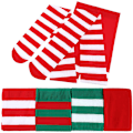 Miniatyrbilde 5 av 8: Strømpebukser for kvinner, ugjennomsiktige strømper, strømpebukser, julefest-sminke Black&Red