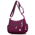 Miniatyrbillede 3 af 5: 6 farver Vandtæt nylontaske Mode Kvinder Single Shoulder Bag Purple one size