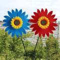Miniatyrbillede 3 af 7: Solsikkevindmøller Vindspindere til hjemmehave DIY Kids Outd Yellow one size