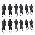 Miniatyrbilde 1 av 8: 12 stk 3 størrelser Universal Instant Fix Zipper Repair Kit Replaceme Black onesize