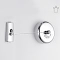 Miniatyrbilde 5 av 5: Klær Tørkestativ Tau Hjem Oppbevaring Rustfritt stål Retractab Silver one size