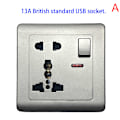 Miniatyrbild 6 av 8: EU-standard USB-uttag Grå Inbyggd Panel Väggströmuttag D