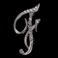 Miniatyrbillede 1 af 5: Crystal Rhinestone 26 bogstaver Damekrave Broche Pin Corsage B Silver F