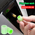 Miniatyrbillede 3 af 5: 4 Stk Universal Luminous Valve Caps Dæk Ventil Caps For Car Moto onesize