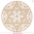 Miniatyrbillede 1 af 5: 1PC Creative Chakra Pattern Coaster Træ Livets blomst Naturlig B 1pc