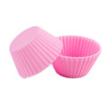 Miniatyrbillede 1 af 5: 4 Stk Silikone Kage Kop Liner Bage Cup Form Muffin Rund Cakec Pink onesize
